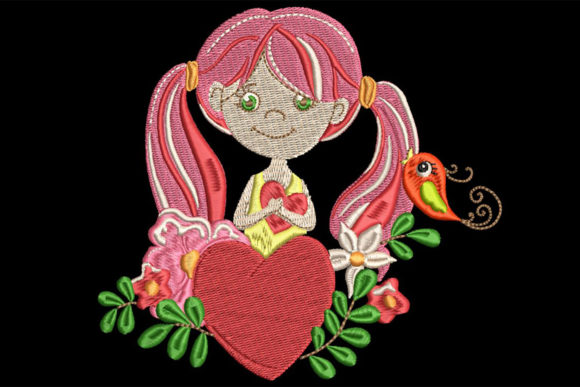 Cute Girl Holding Heart – An Embroidery Designer’s Review