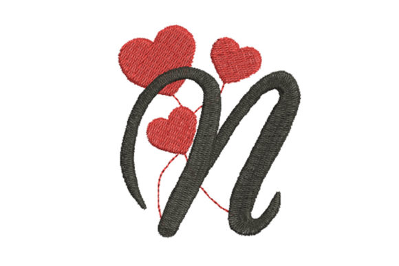 Heart Alphabet Letter N Embroidery Design Review