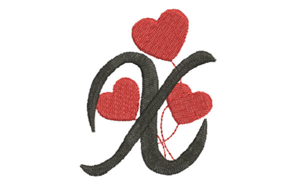 Heart Alphabet Letter X Embroidery Design Review