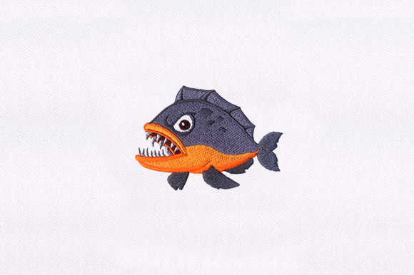 Piranha Fish Embroidery: A Sharp Design for Brand Merchandise