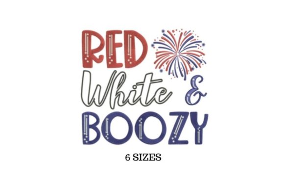 Red White and Boozy Embroidery Design Review for Merch