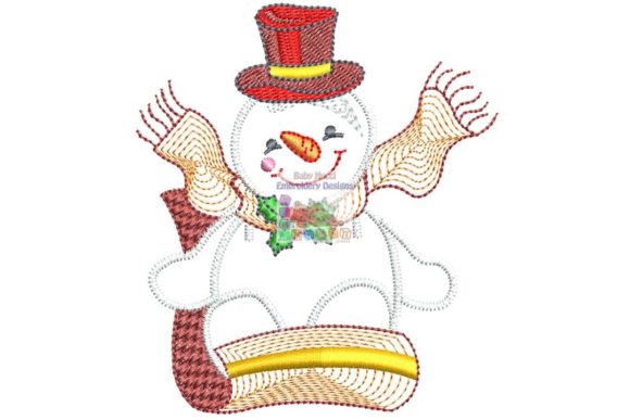 Snowman Skiing on a Toboggan Embroidery Review