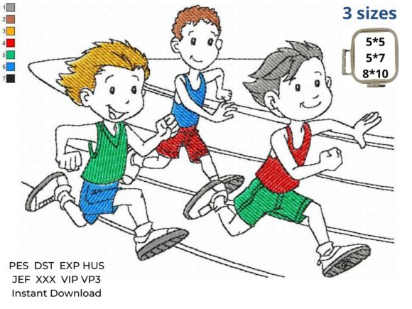 Sport Running Boys Embroidery Design Review